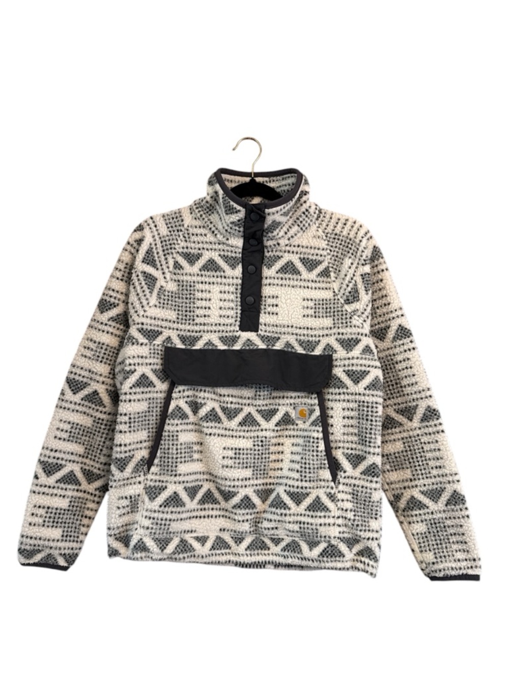Carhartt Women’s Medium Fleece Pullover Aztec Western Print Sherpa Teddy Jacket